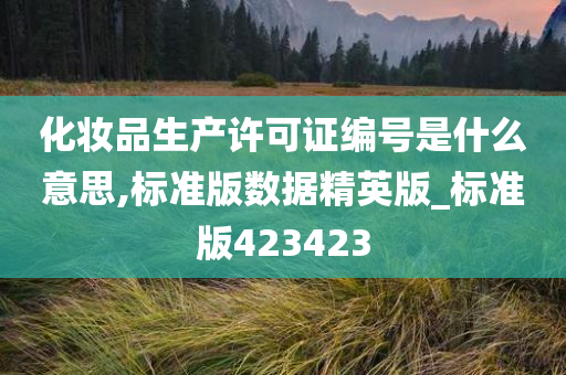 化妆品生产许可证编号是什么意思,标准版数据精英版_标今晚必出三肖2025_2025新澳门精准免费提供·精确判断准版423423