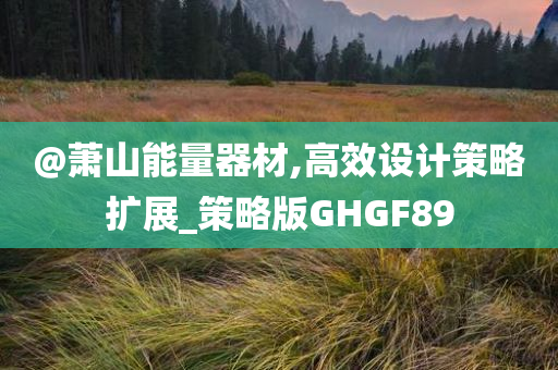 @萧山能量器材,高效设计策略扩展_策略版GHGF89