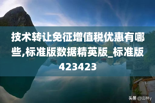 技术转让免征增值税优惠有哪些,标准版数据精英版_标准版423423