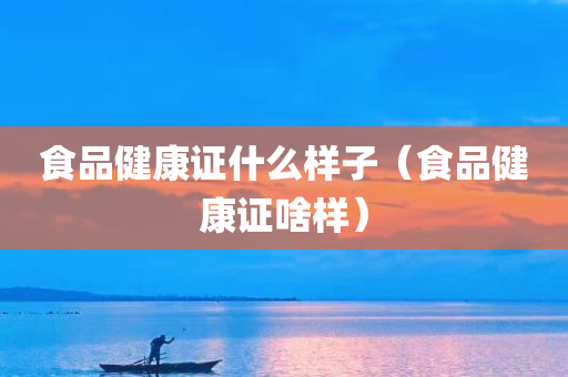 食品健康证什么样子（食品健康证啥样）