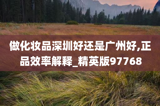 做化妆品深圳好还是广州好,正品效率解释_精英版97768