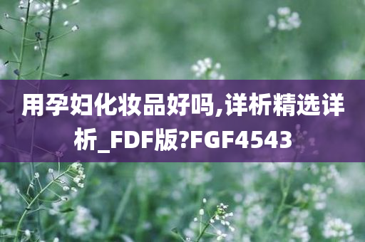 用孕妇化妆品好吗,详析精选详析_FDF版?FGF4543