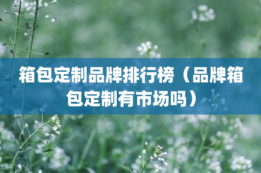 箱包定制品牌排行榜（品牌箱包定制有市场吗）