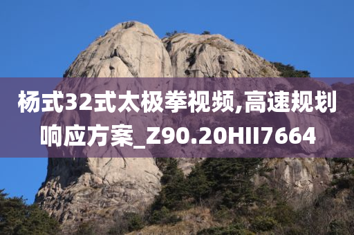 杨式32式太极拳视频,高速规划响应方案_Z90.20HII7664