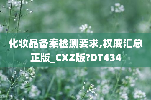 化妆品备案检测要求,权威汇总正版_CXZ版?DT434