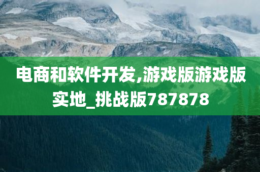电商和软件开发,游戏版游戏版实地_挑战版787878