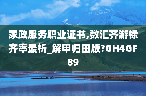 家政服务职业证书,数汇齐游标齐率最析_解甲归田版?GH4GF89
