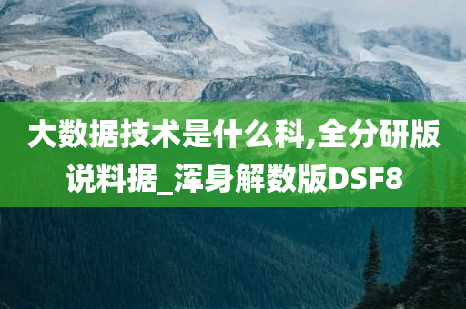 大数据技术是什么科,全分研版说料据_浑身解数版DSF8