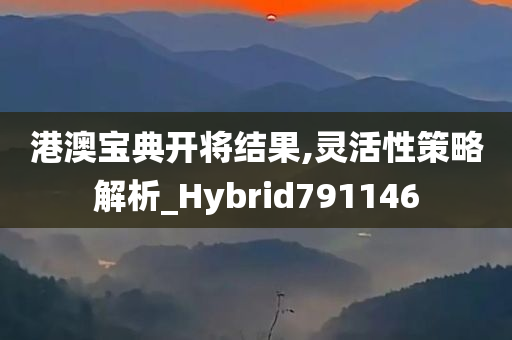 港澳宝典开将结果,灵活性策略解析_Hybrid791146