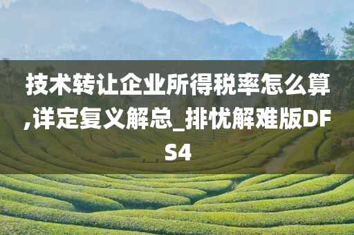 技术转让企业所得税率怎么算,详定复义解总_排忧解难版DFS4