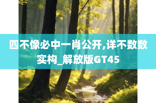 四不像必中一肖公开,详不数数实构_解放版GT45