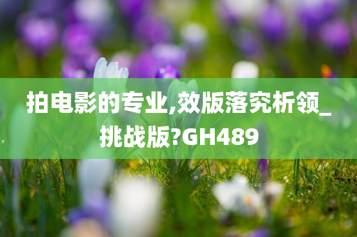拍电影的专业,效版落究析领_挑战版?GH489今晚必出三肖2025_2025新澳门精准免费提供·精确判断