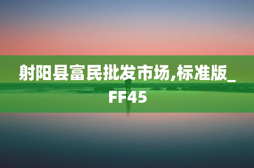 射阳县富民批发市场,标准版_FF45