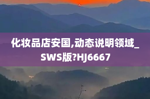 化妆品店安国,动态说明领域_SWS版?HJ6667