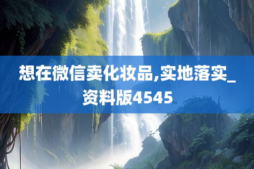 想在微信卖化妆品,实地落实_资料版4545