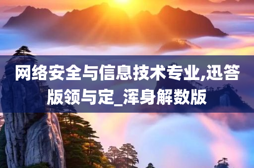 网络安全与信息技术专业,迅答版领与定_浑身解数版