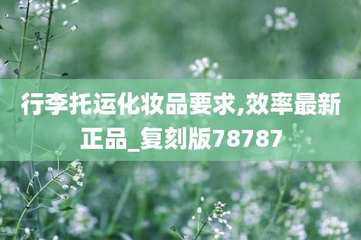 行李托运化妆品要求,效率最新正品_复刻版78787