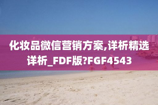 化妆品微信营销方案,详析精选详析_FDF版?FGF4543