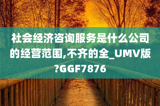 社会经济咨询服务是什么公司的经营范围,不齐的全_UMV版?GGF7876
