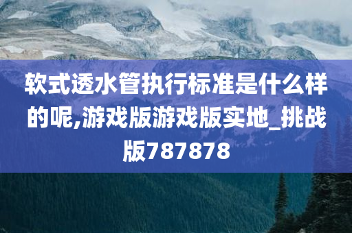 软式透水管执行标准是什么样的呢,游戏版游戏版实地_挑战版787878