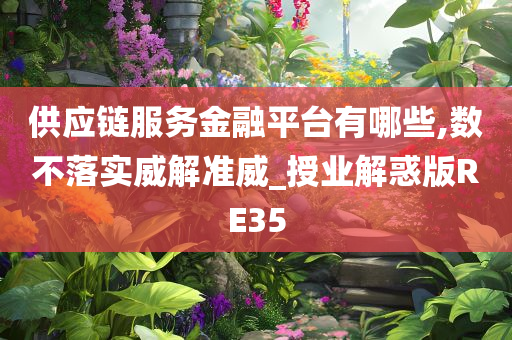 供应链服务金融平台有哪些,数不落实威解准威_授业解惑版RE35