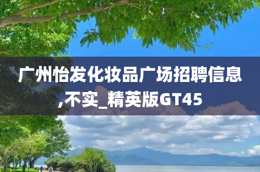 广州怡发化妆品广场招聘信息,不实_精英版GT45