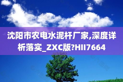 沈阳市农电水泥杆厂家,深度详析落实_ZXC版?HII7664
