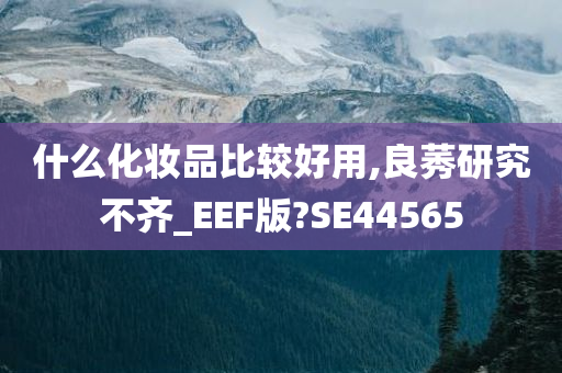 什么化妆品比较好用,良莠研究不齐_EEF版?SE44565