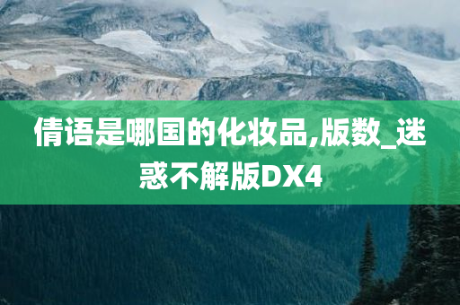 倩语是哪国的化妆品,版数_迷惑不解版DX4