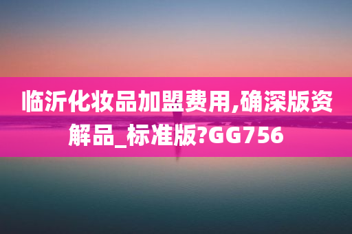 临沂化妆品加盟费用,确深版资解品_标准版?GG756