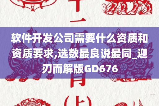 软件开发公司需要什么资质和资质要求,选数最良说最同_迎刃而解版GD676