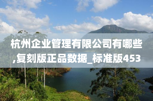 杭州企业管理有限公司有哪些,复刻版正品数据_标准版453