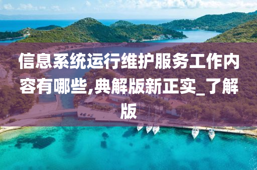 信息系统运行维护服务工作内容有哪些,典解版新正实_了解版