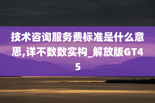 技术咨询服务费标准是什么意思,详不数数实构_解放版GT45