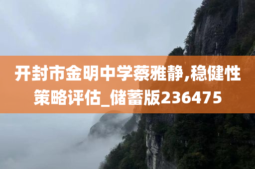 开封市金明中学蔡雅静,稳健性策略评估_储蓄版236475