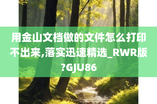 用金山文档做的文件怎么打印不出来,落实迅速精选_RWR版?GJU86