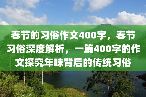 春节的习俗作文400字，春节习俗深度解析，一篇400字的作文探究年味背后的传统习俗