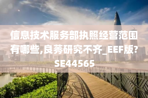 信息技术服务部执照经营范围有哪些,良莠研究不齐_EEF版?SE44565