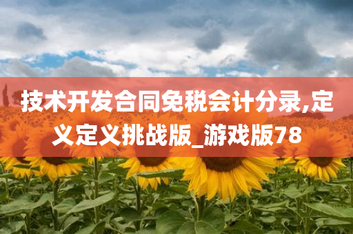技术开发合同免税会计分录,定义定义挑战版_游戏版78