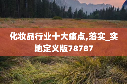 化妆品行业十大痛点,落实_实地定义版78787