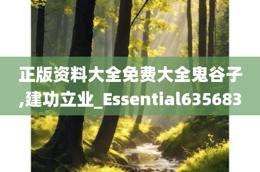 正版资料大全免费大全鬼谷子,建功立业_Essential635683