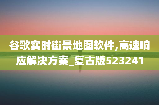 谷歌实时街景地图软件,高速响应解决方案_复古版523241