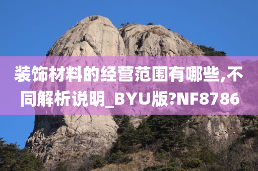 装饰材料的经营范围有哪些,不同解析说明_BYU版?NF8786