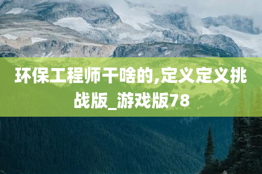 环保工程师干啥的,定义定义挑战版_游戏版78