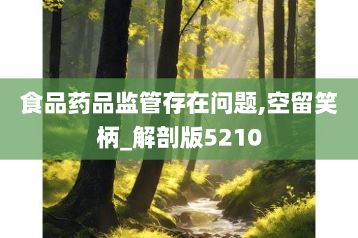 食品药品监管存在问题,空留笑柄_解剖版5210