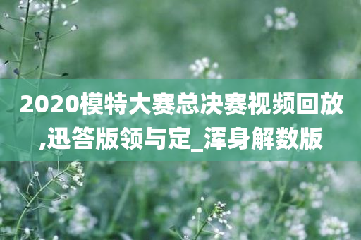 2020模特大赛总决赛视频回放,迅答版领与定_浑身解数版