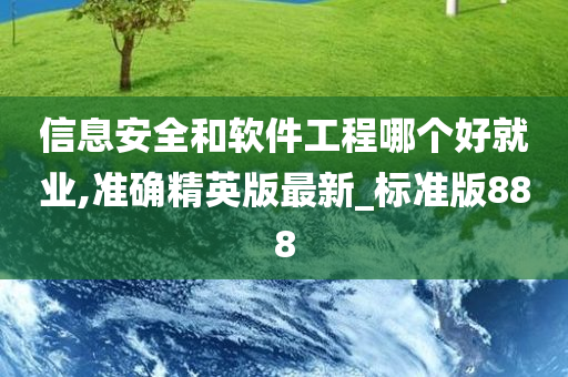信息安全和软件工程哪个好就业,准确精英版最新_标准版888