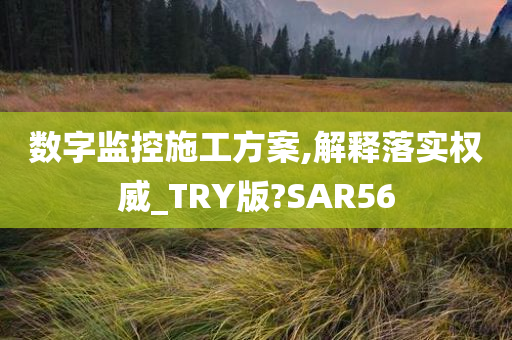数字监控施工方案,解释落实权威_TRY版?SAR56