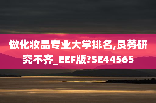 做化妆品专业大学排名,良莠研究不齐_EEF版?SE44565