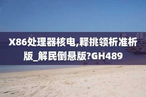 X86处理器核电,释挑领析准析版_解民倒悬版?GH489